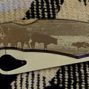 Byrd Knife by Spyderco engraved with 'Pasture move"